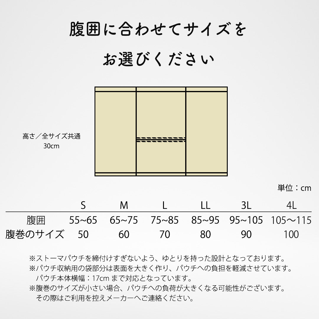 ストーマパウチポケットつき 消臭はらまき 軽量 伸縮素材 消臭効果持続 [日本製/ベージュ・グレー]